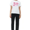 New GANNI Entspanntes Joy-T-Shirt Bright White