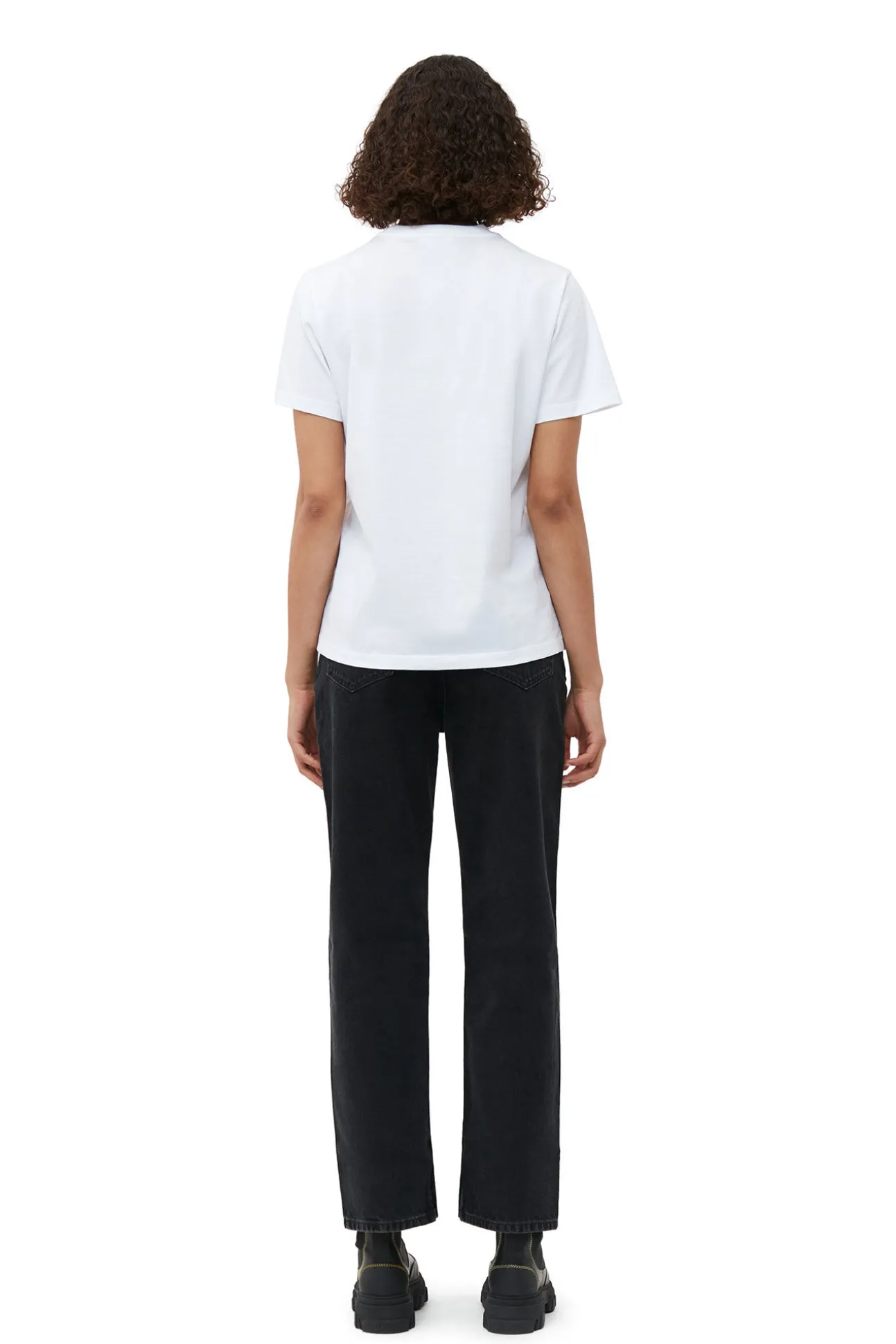 New GANNI Entspanntes Joy-T-Shirt Bright White