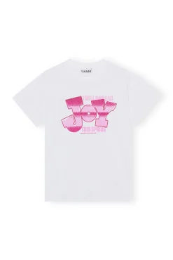New GANNI Entspanntes Joy-T-Shirt Bright White