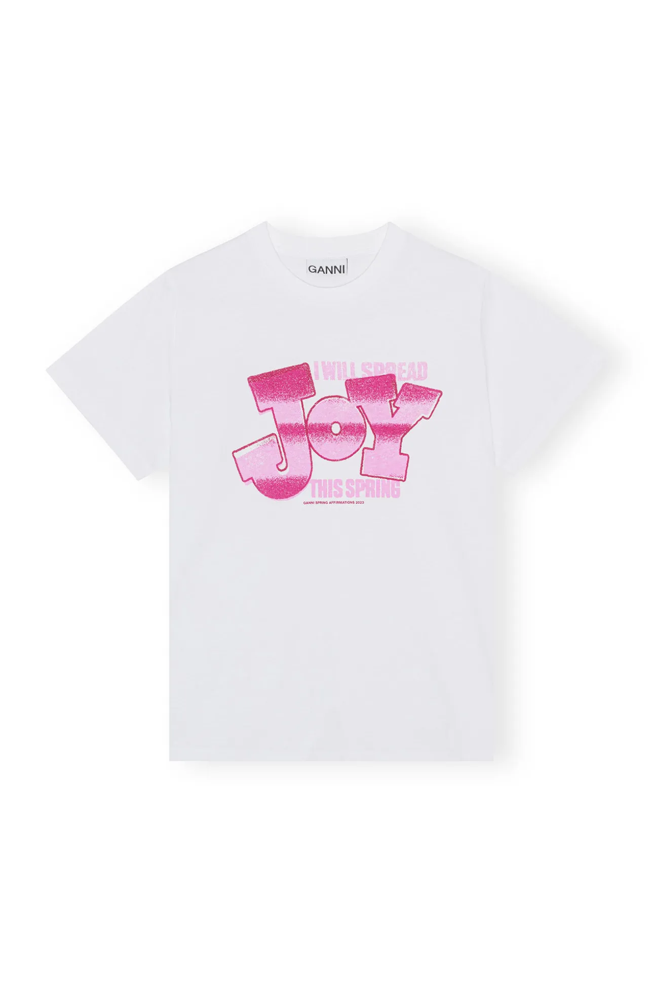New GANNI Entspanntes Joy-T-Shirt Bright White