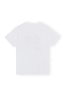 New GANNI Entspanntes Joy-T-Shirt Bright White