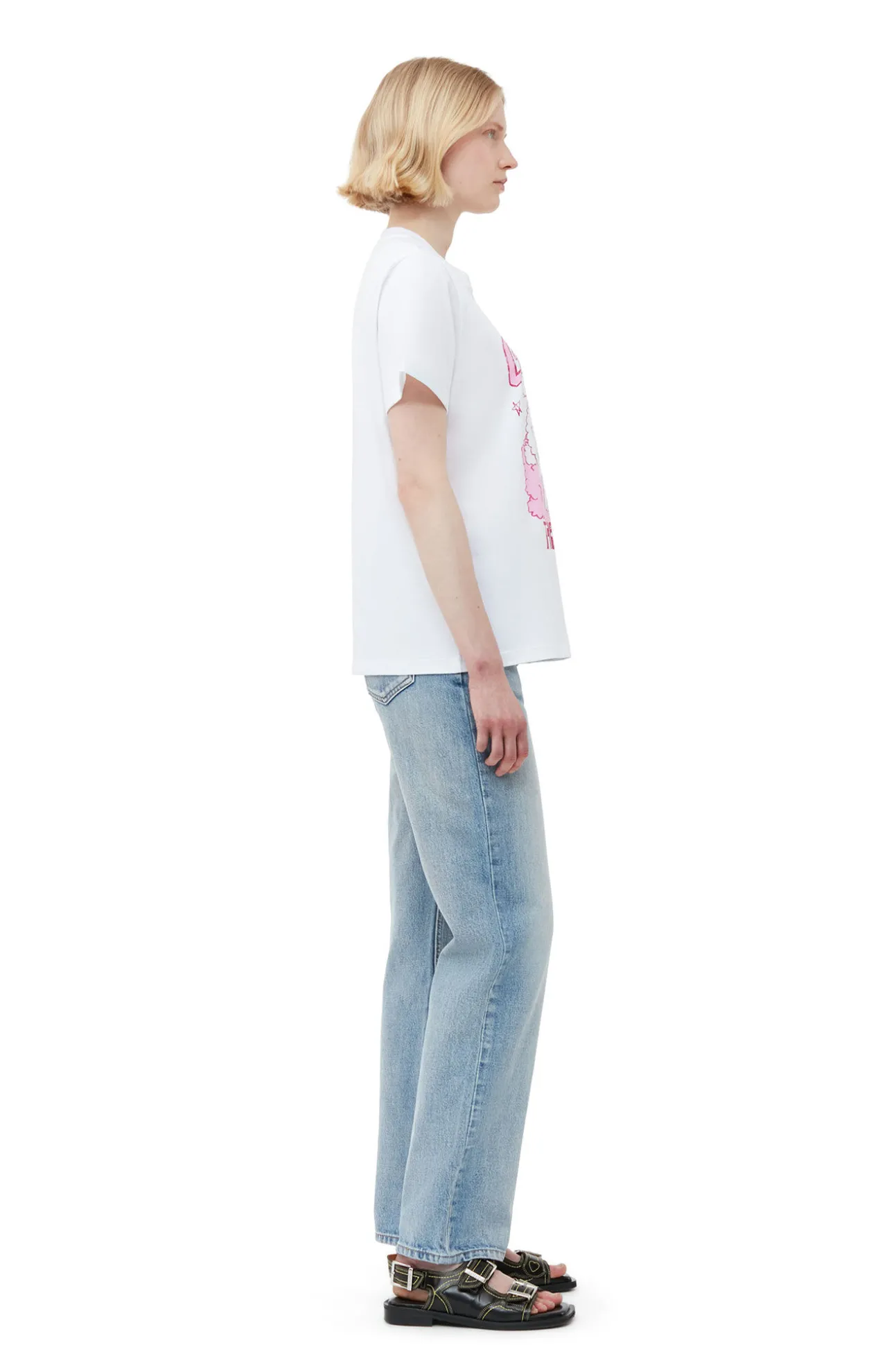 Best Sale GANNI Entspanntes Love-Bunny-T-Shirt Bright White