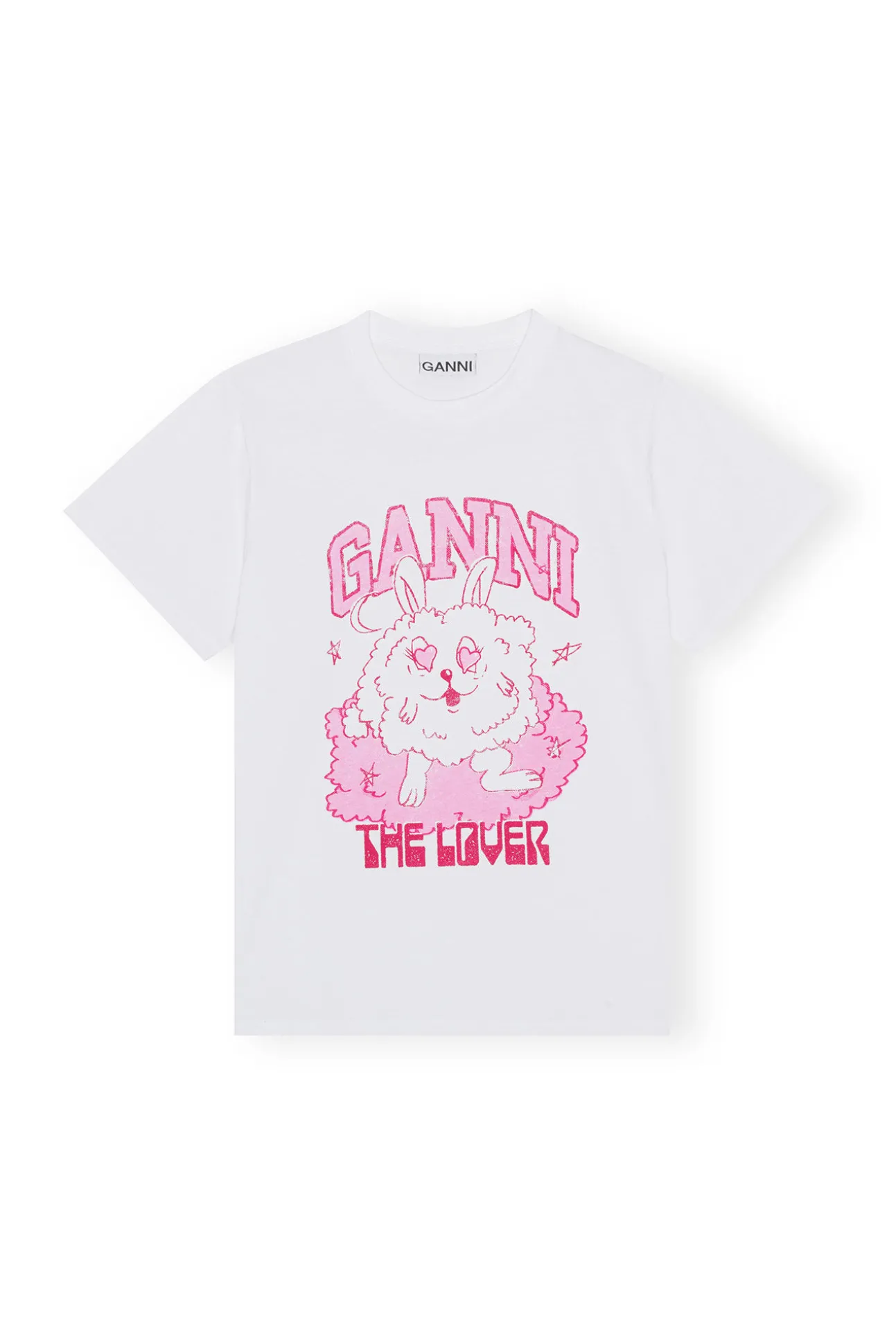 Best Sale GANNI Entspanntes Love-Bunny-T-Shirt Bright White