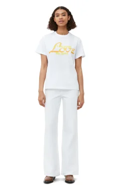 Cheap GANNI Entspanntes Love-T-Shirt Bright White