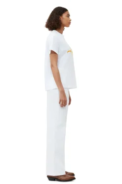 Cheap GANNI Entspanntes Love-T-Shirt Bright White