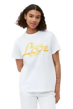 Cheap GANNI Entspanntes Love-T-Shirt Bright White