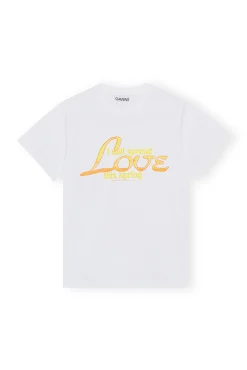 Cheap GANNI Entspanntes Love-T-Shirt Bright White