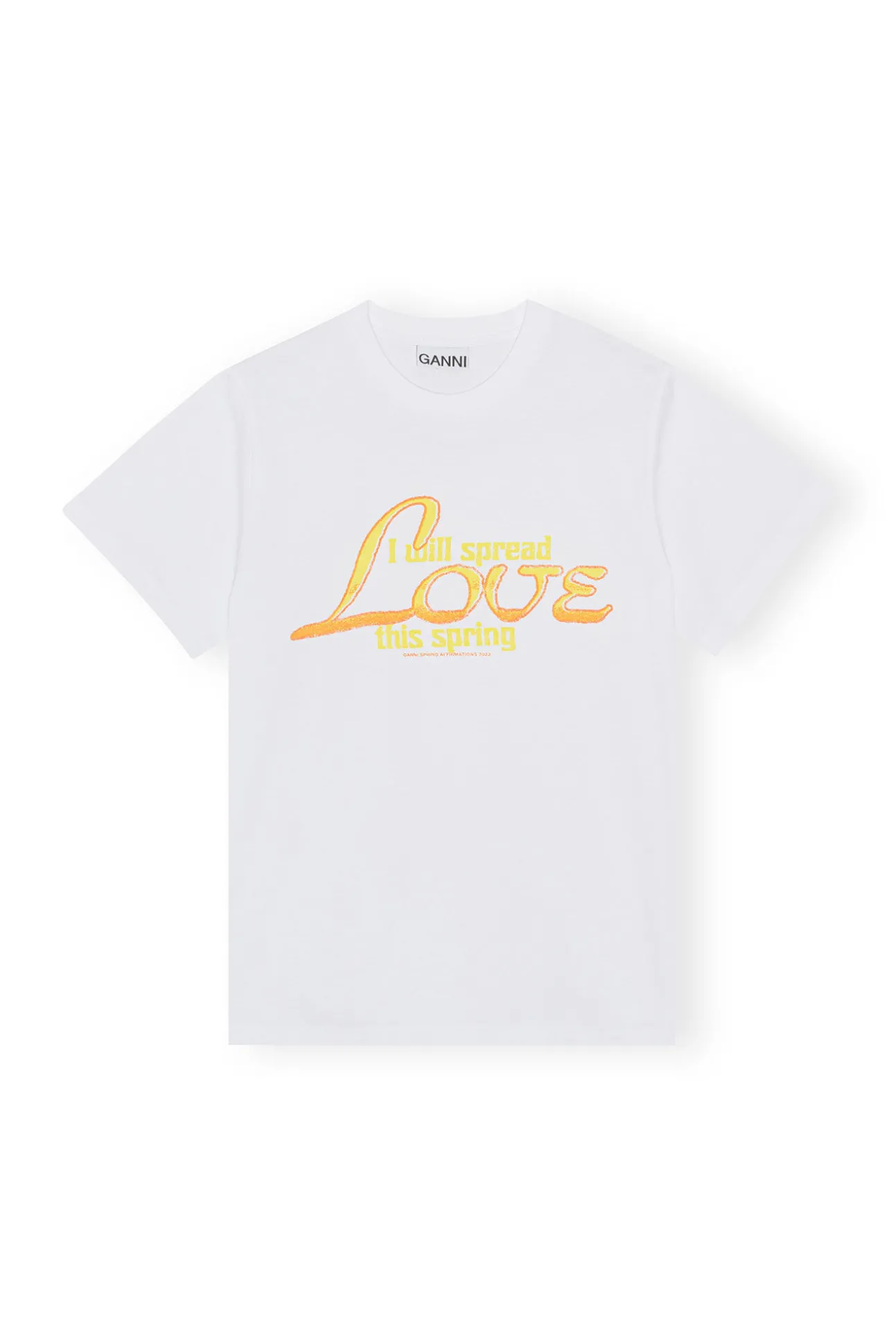 Cheap GANNI Entspanntes Love-T-Shirt Bright White