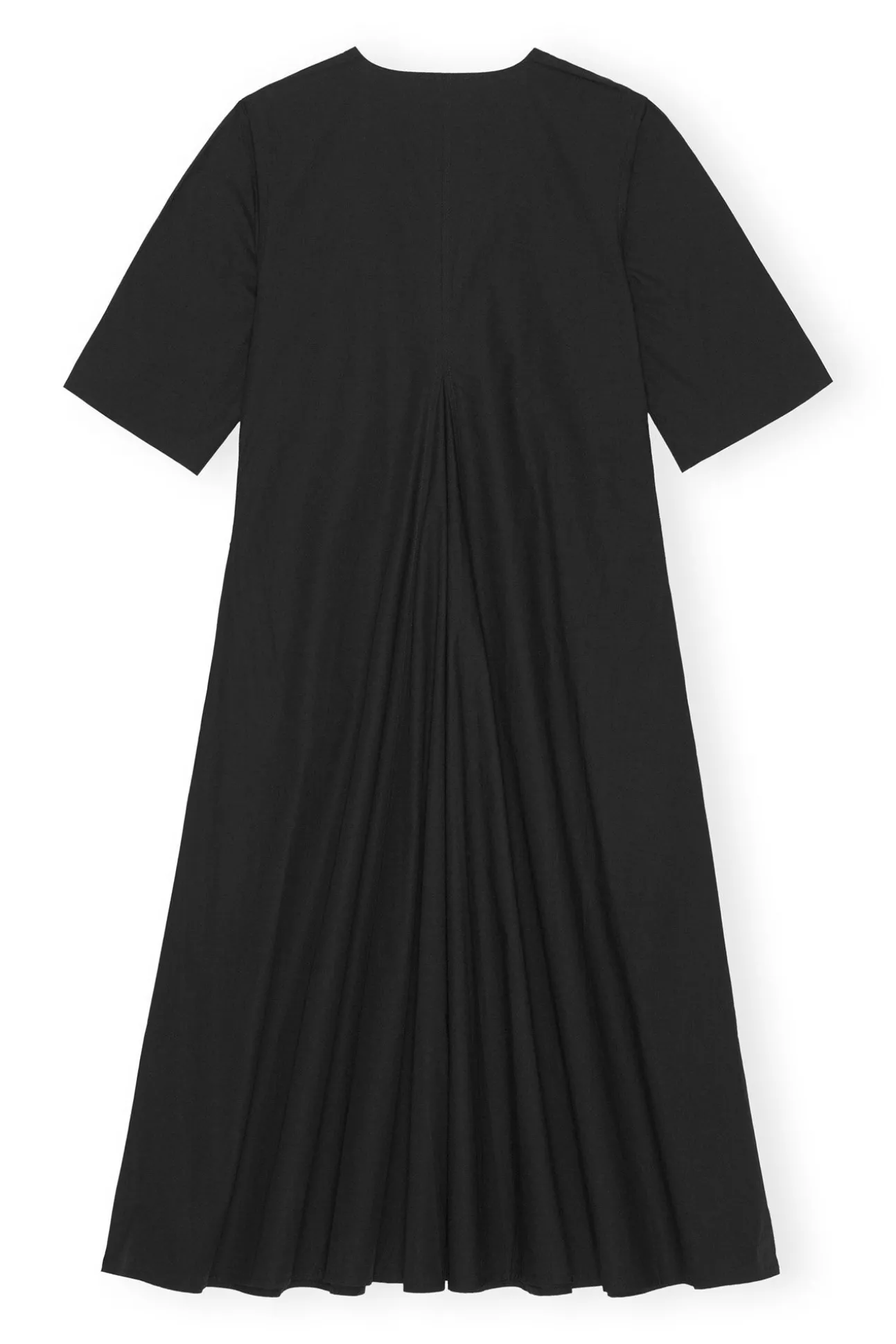 Clearance GANNI Exclusive Schwarzes Maxikleid Aus Cotton Poplin Black