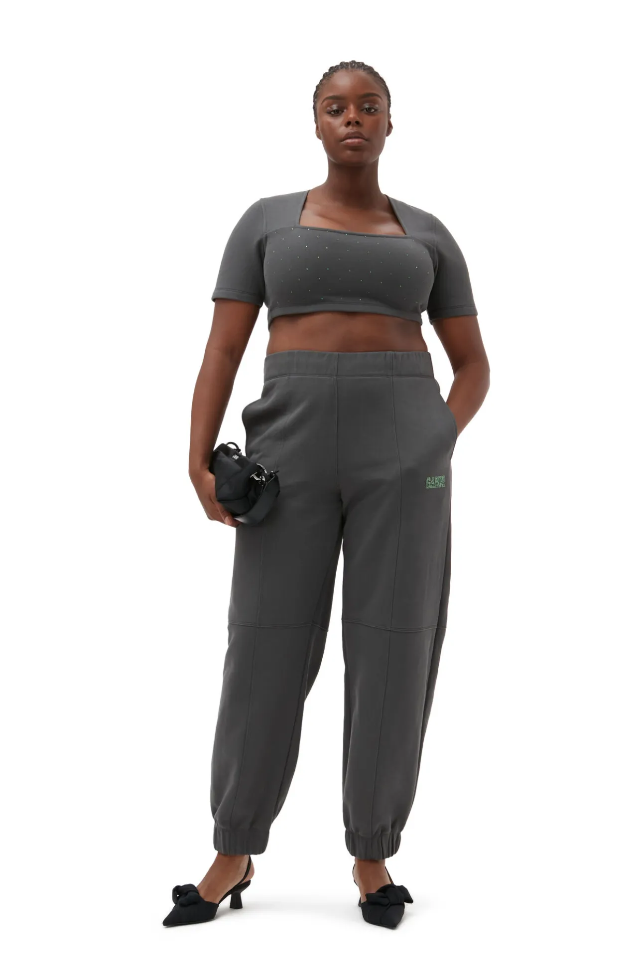 Store GANNI Fabrics Of The Future Crop-Bluse Phantom