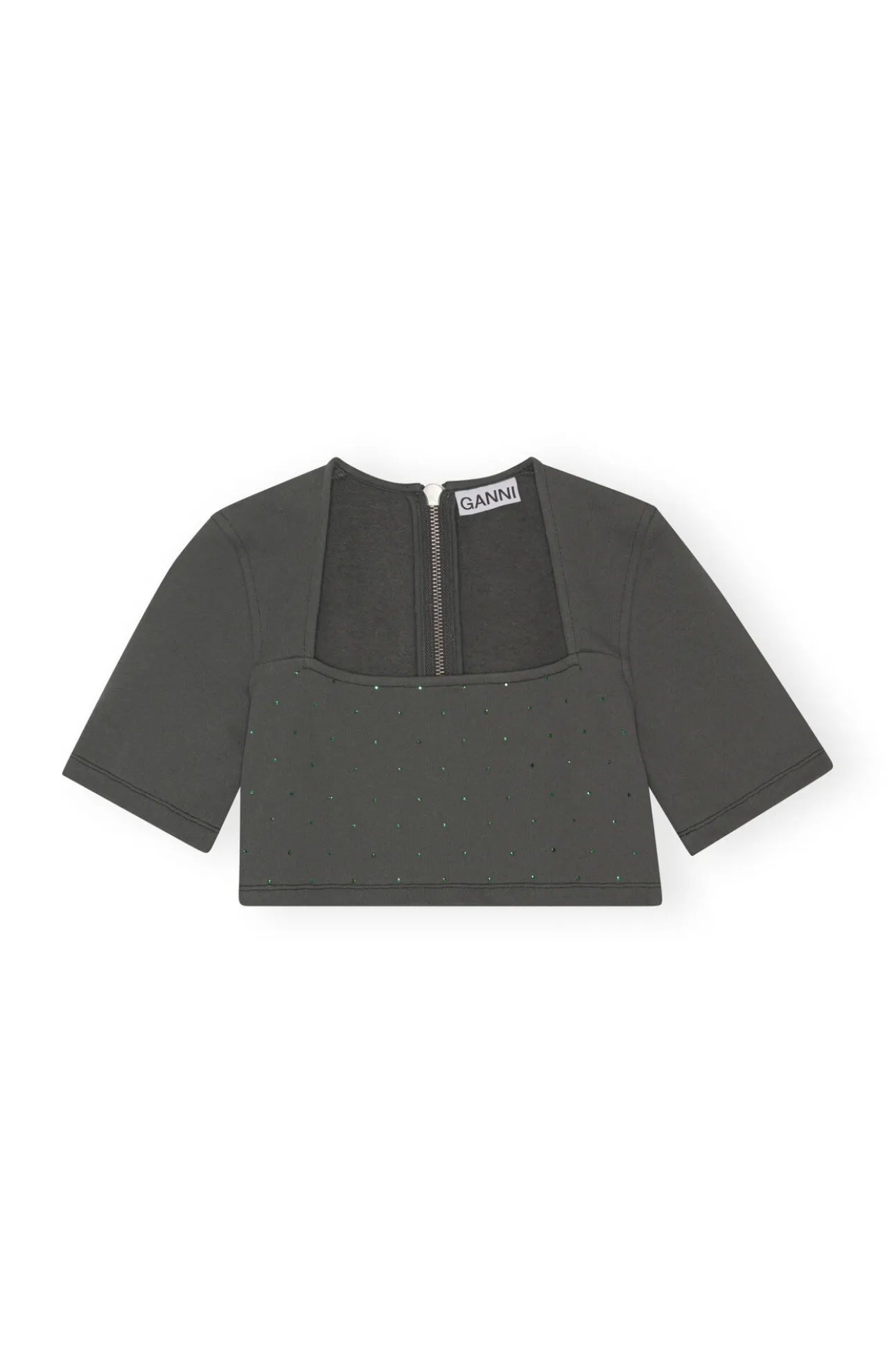 Store GANNI Fabrics Of The Future Crop-Bluse Phantom