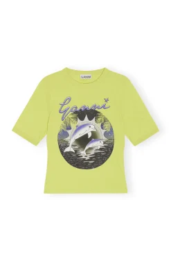 Cheap GANNI Fabrics Of The Future Dolphin T-Shirt Tender Shoots