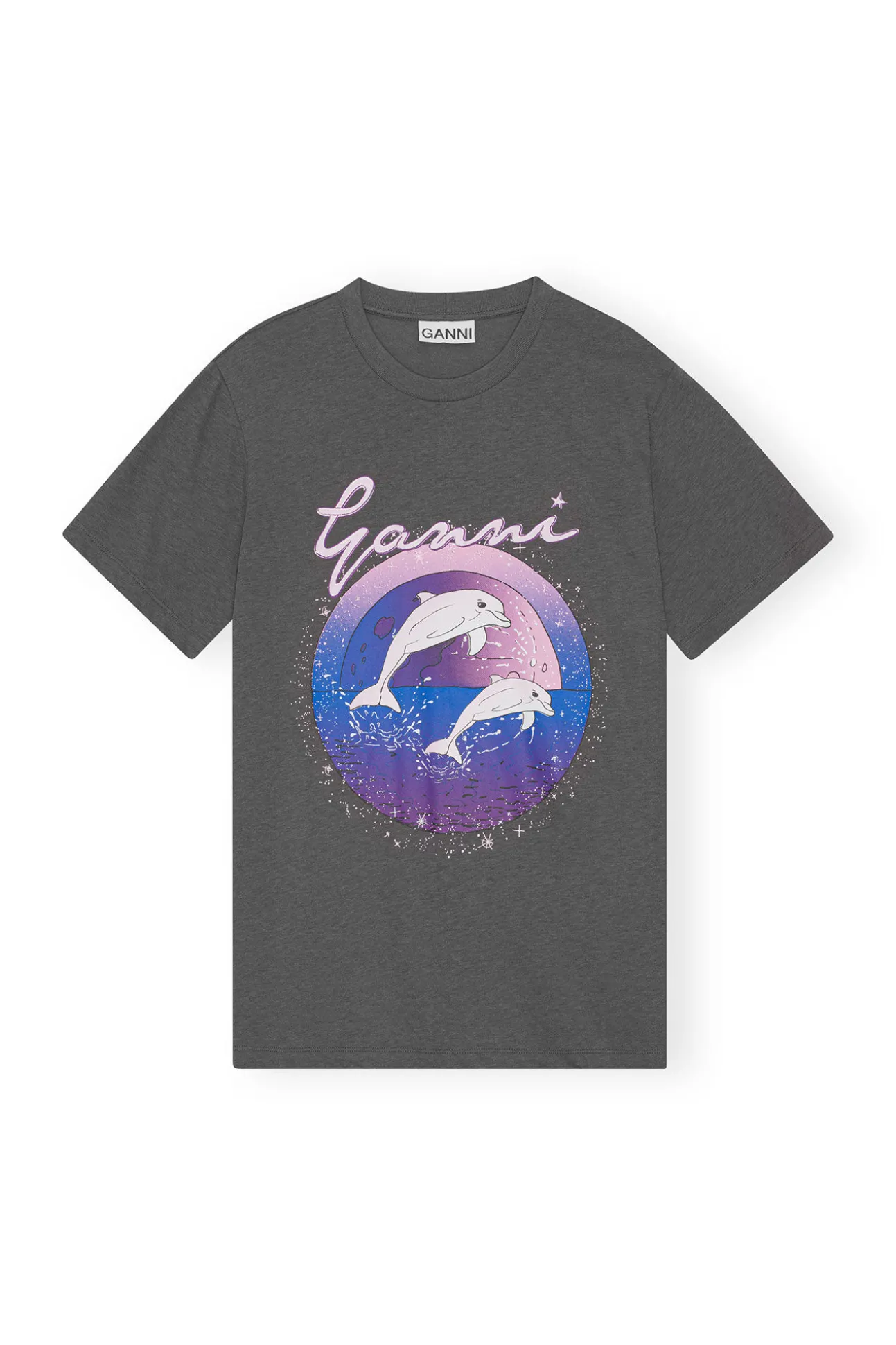 Hot GANNI Fabrics Of The Future Lassiges Dolphin-T-Shirt Volcanic Ash