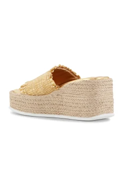 Flash Sale GANNI Farbene, Gesmokte Keil-Espadrilles Gold