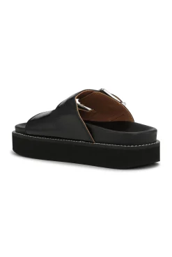 Discount GANNI Flache Sandalen Mit Breiter Leiste Und Klobiger Schnalle Black