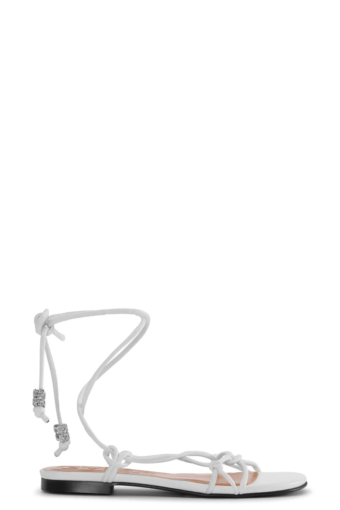 Online GANNI Flache Sandalen Mit Weisen Knoten Egret