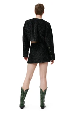 Outlet GANNI Funkelnder Minirock Black
