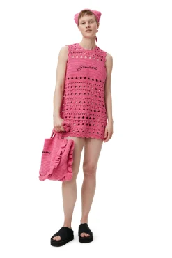 Discount GANNI Gehakelte Tunika Shocking Pink