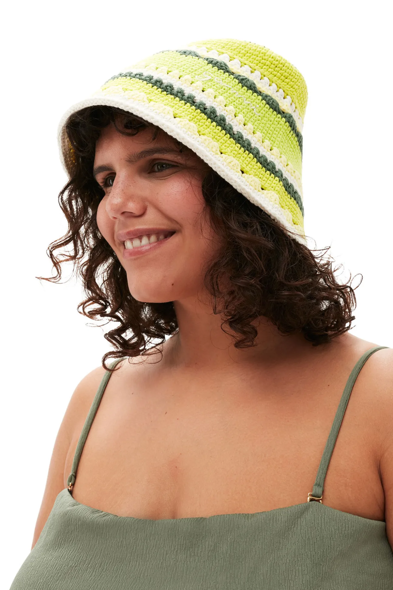 Store GANNI Gehakelter Cotton-Fischerhut Tender Shoots