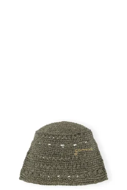 Store GANNI Gehakelter Metallic-Fischerhut Black