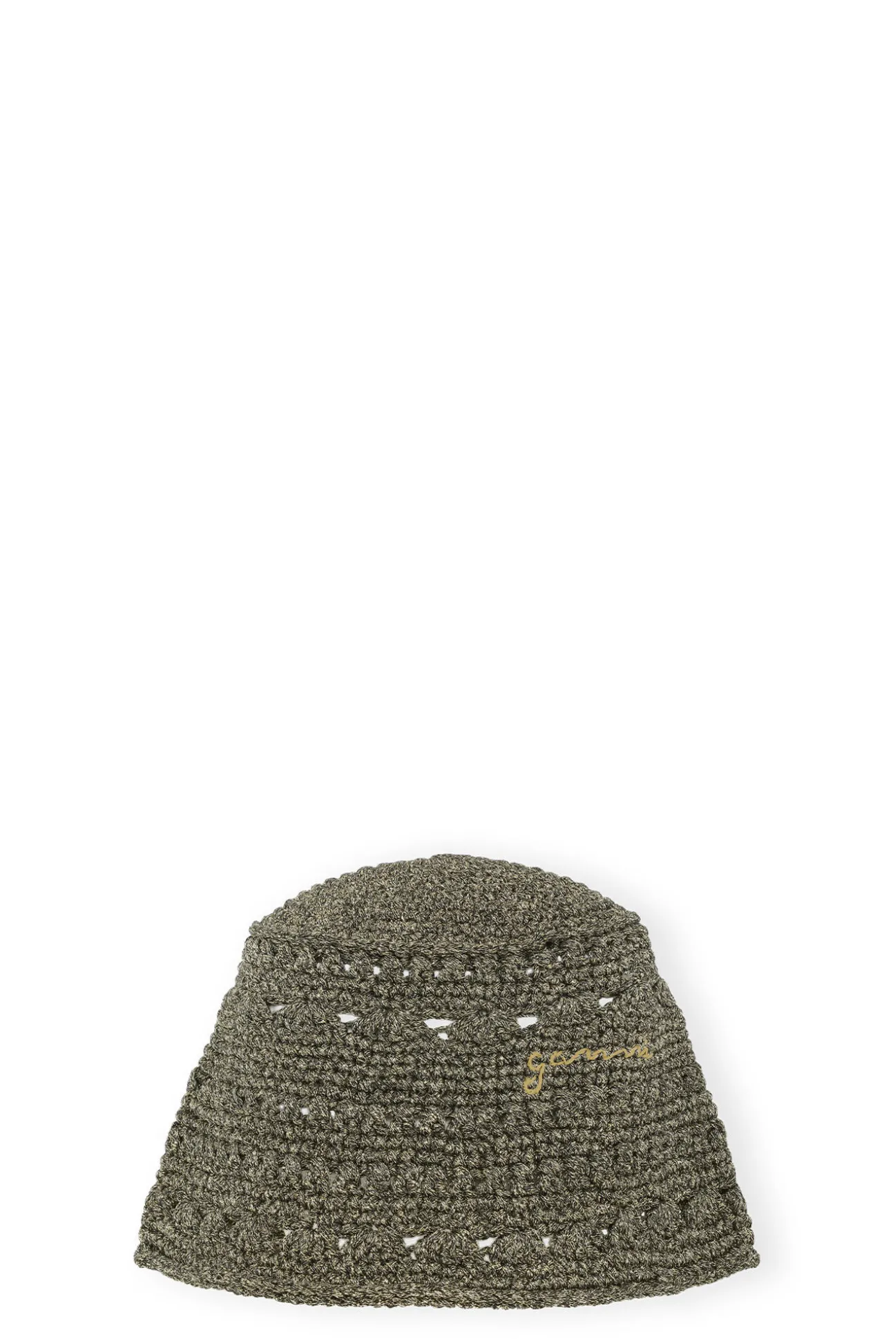 Store GANNI Gehakelter Metallic-Fischerhut Black