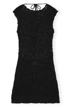 Online GANNI Gehakeltes Velvet-Minikleid Mit Offenem Rucken Black