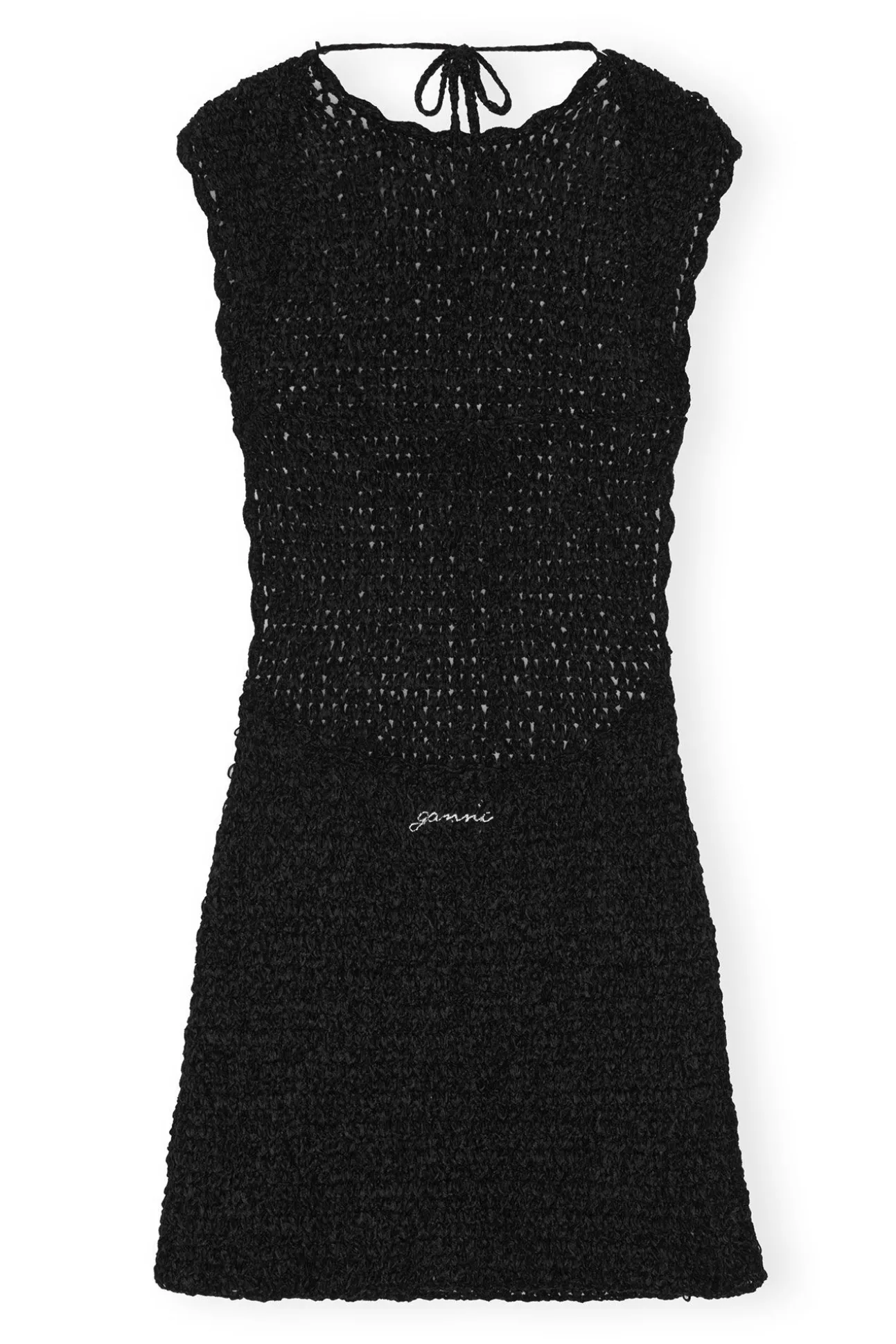 Online GANNI Gehakeltes Velvet-Minikleid Mit Offenem Rucken Black