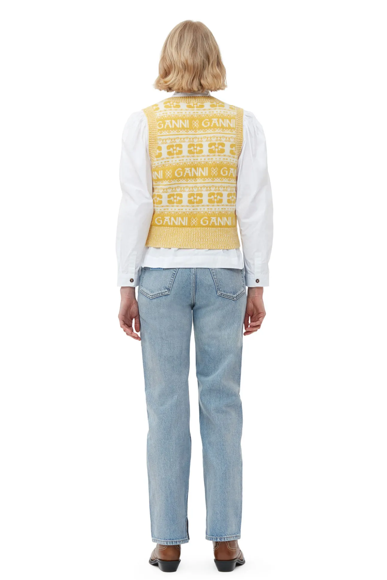 Flash Sale GANNI Gelbe Wool-Mix-Weste Maize