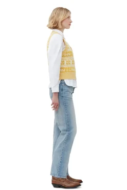 Flash Sale GANNI Gelbe Wool-Mix-Weste Maize
