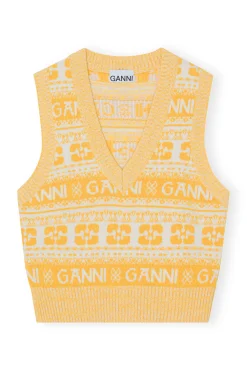 Flash Sale GANNI Gelbe Wool-Mix-Weste Maize