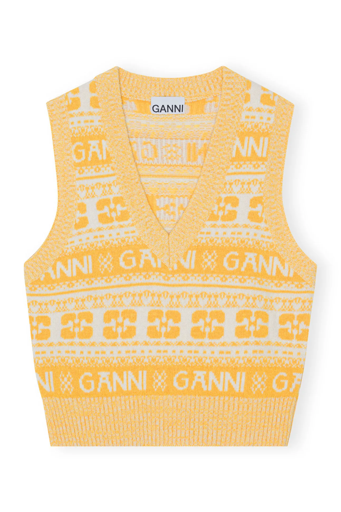 Flash Sale GANNI Gelbe Wool-Mix-Weste Maize