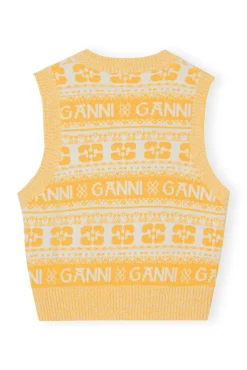 Flash Sale GANNI Gelbe Wool-Mix-Weste Maize