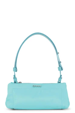 Shop GANNI Gepolsterte Baguette-Tasche Blue Curacao