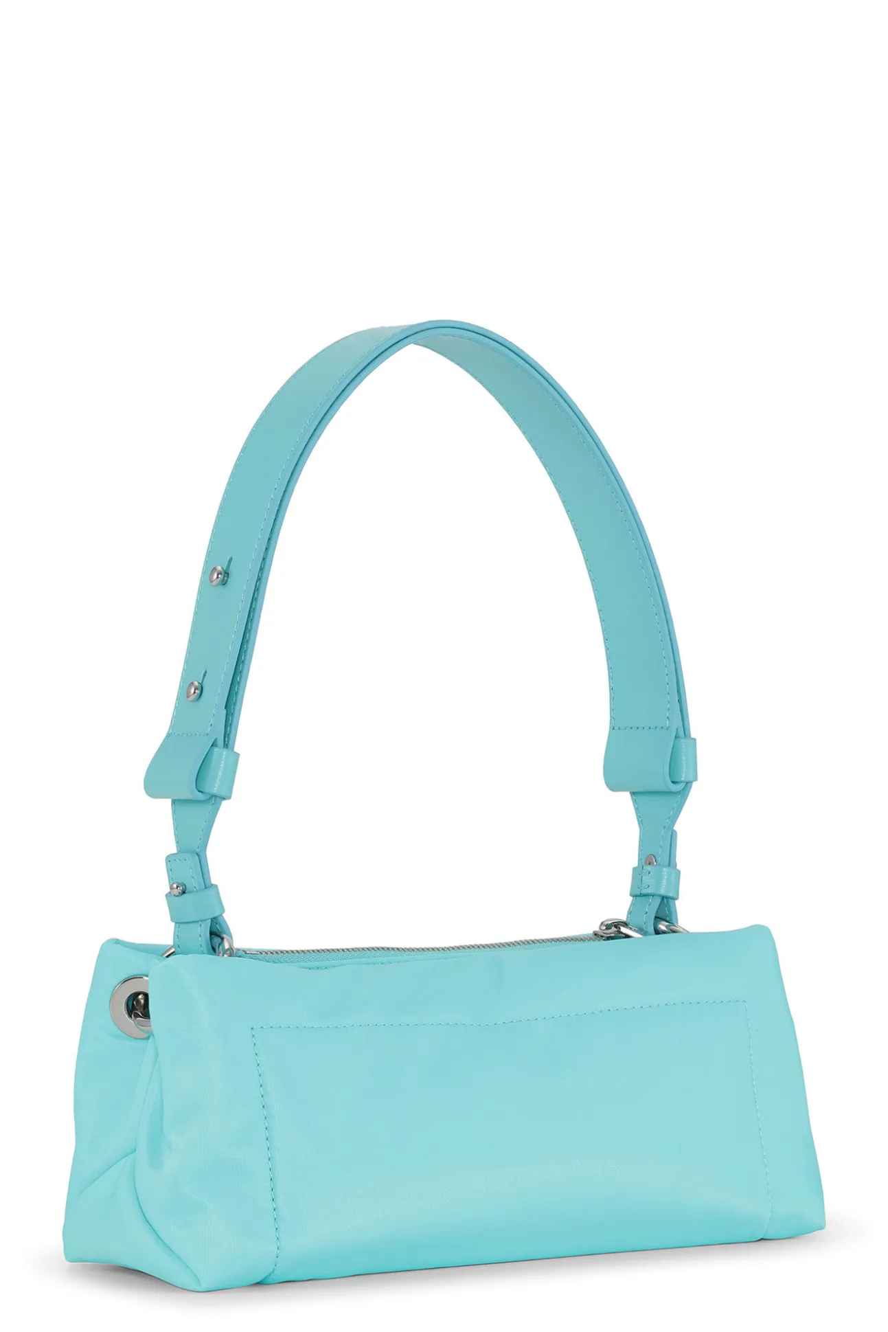Shop GANNI Gepolsterte Baguette-Tasche Blue Curacao