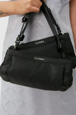 Best Sale GANNI Gepolsterte Baguette-Tasche Black