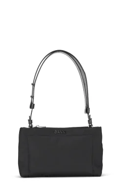 Sale GANNI Gepolsterte Mittelgrose Baguette-Tasche Black