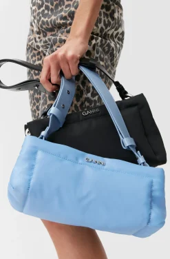 Sale GANNI Gepolsterte Mittelgrose Baguette-Tasche Black