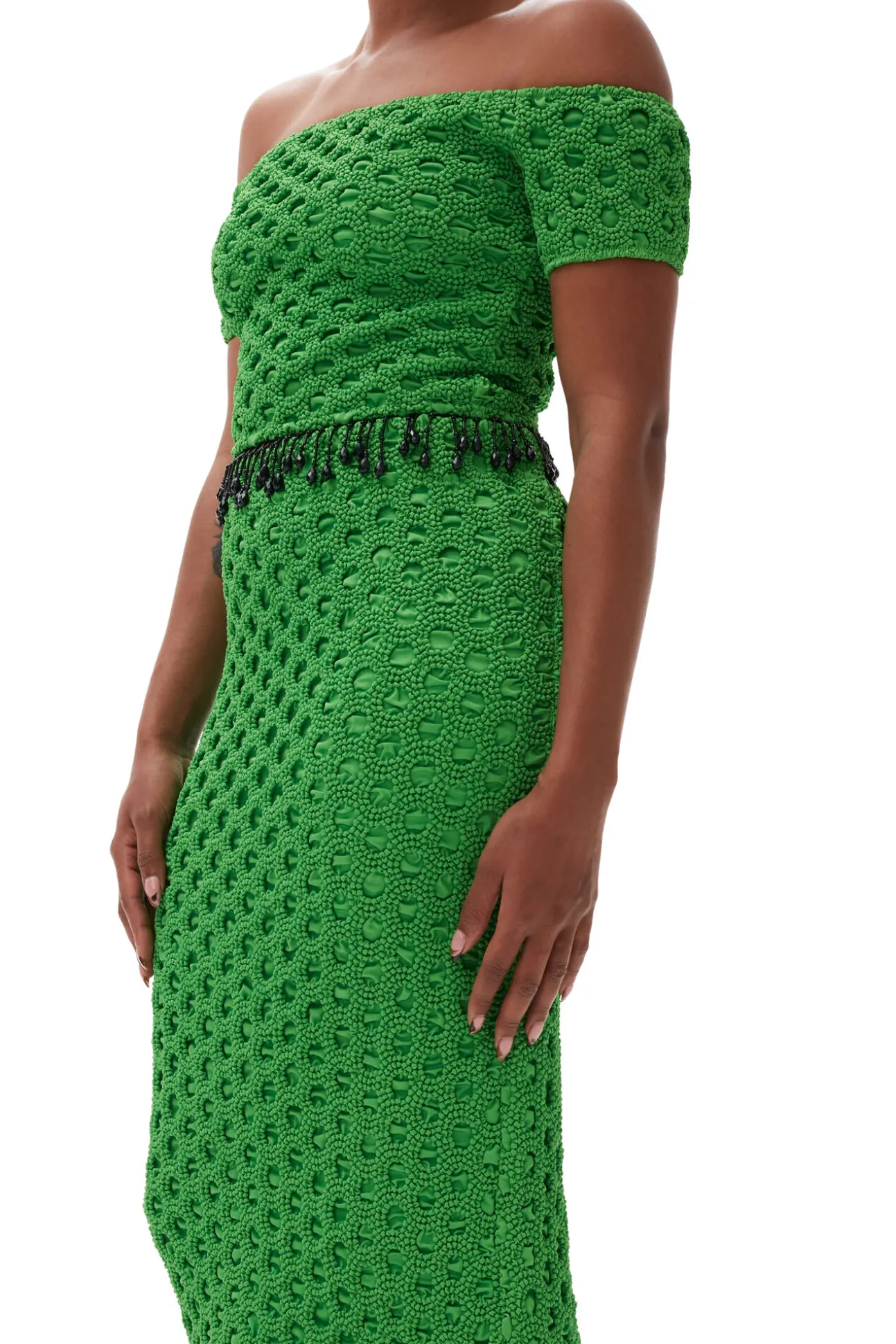 Best GANNI Gesmokter Satin-Rock Classic Green