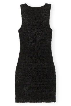 Cheap GANNI Gesmoktes Samt-Minikleid Black