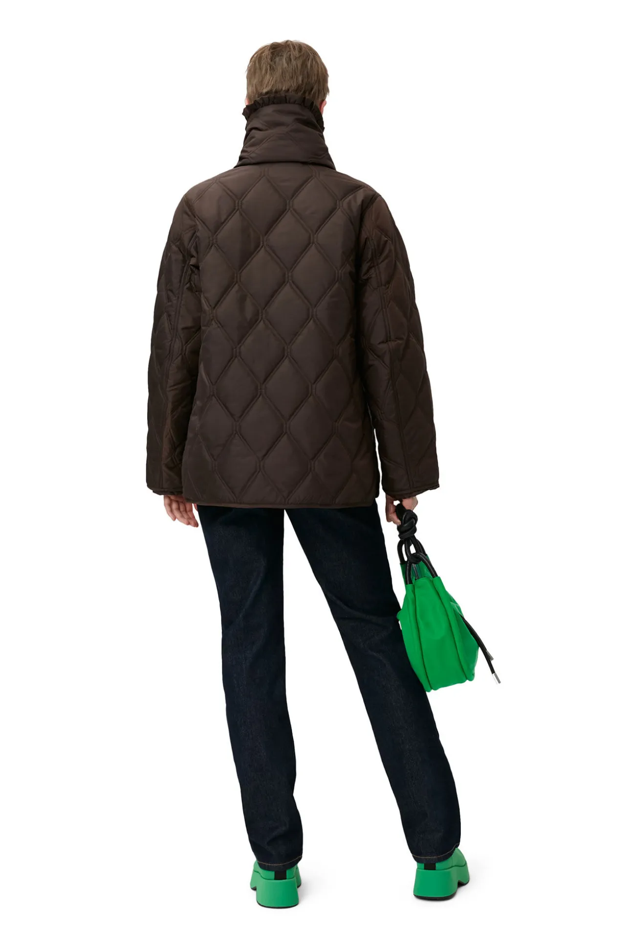 Online GANNI Gesteppte, Asymmetrische Ripstop-Jacke Mole