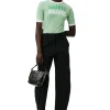 Sale GANNI Gestreifte Hose Mit Mittelhoher Taille Black