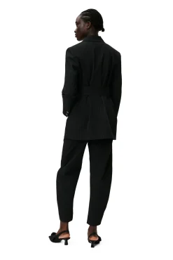 Sale GANNI Gestreifte Hose Mit Mittelhoher Taille Black