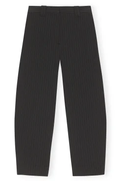 Sale GANNI Gestreifte Hose Mit Mittelhoher Taille Black