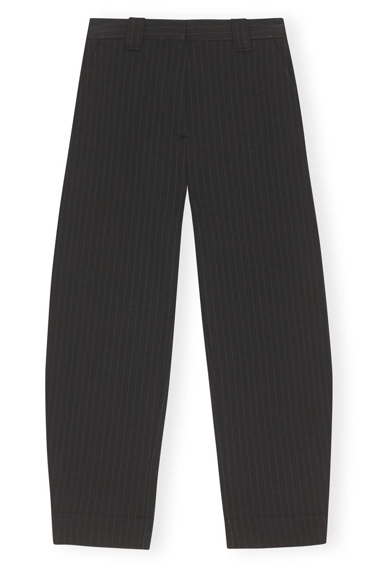 Sale GANNI Gestreifte Hose Mit Mittelhoher Taille Black