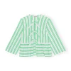 Best GANNI Gestreifte Peplum-Bluse Kelly Green