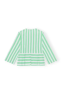 Best GANNI Gestreifte Peplum-Bluse Kelly Green