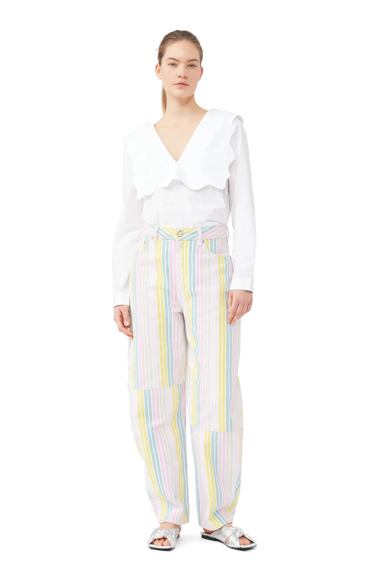 New GANNI Gestreifte Stary-Jeans Multicolour