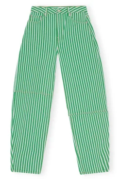 Discount GANNI Gestreifte Stary-Jeans Kelly Green