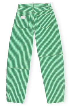 Discount GANNI Gestreifte Stary-Jeans Kelly Green