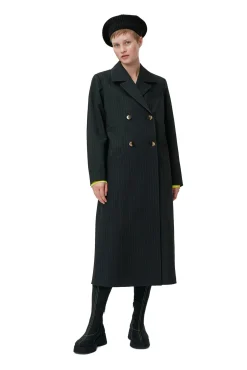 Sale GANNI Gestreifter Stretch-Mäntel Black